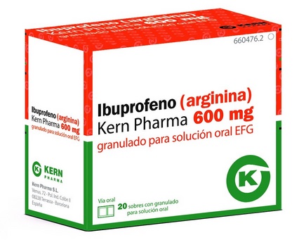 Caja de ibuprofeno