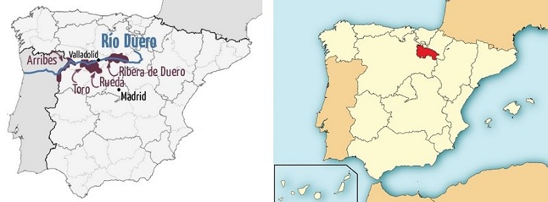 Izda: D.O. Ribera del Duero. Drcha: D.O. Rioja.