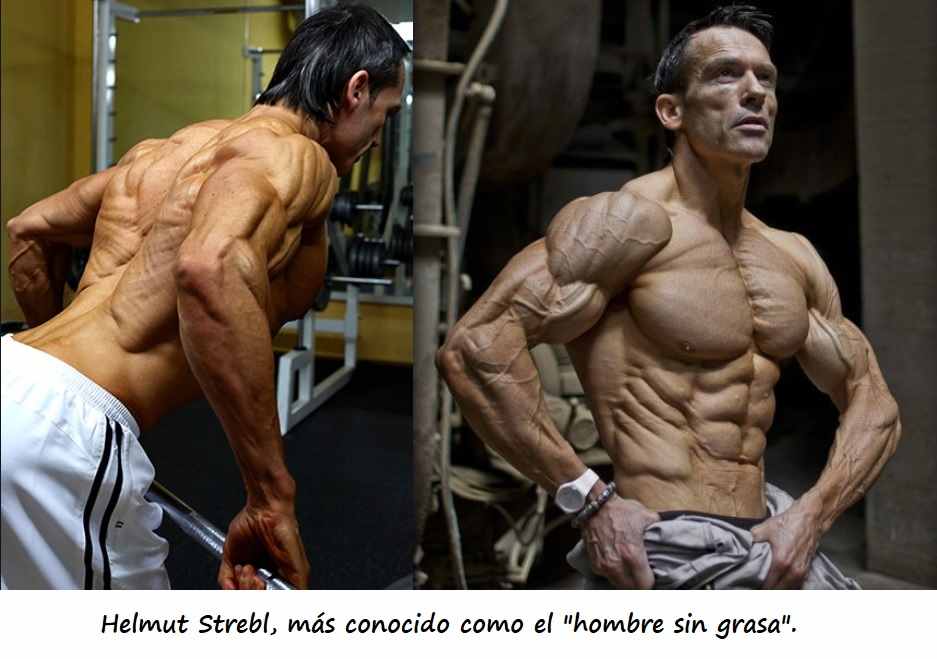 Izda: Helmut Strebl entrenando. Drcha: Helmut Strebl posando