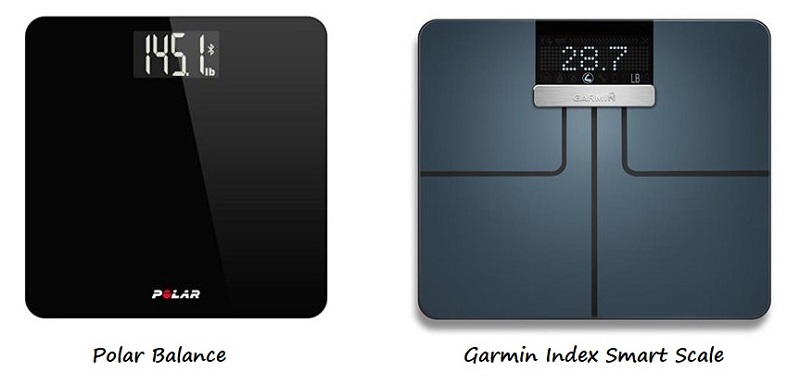 Izda: Polar Balance. Drcha: Garmin Index Smart Scale