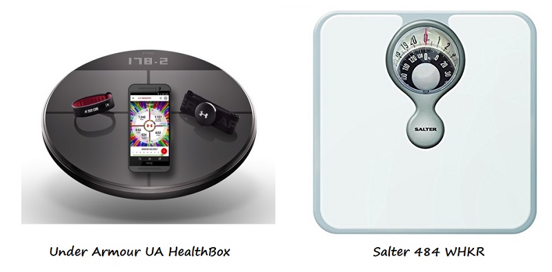 Izda: Under Armour UA HealthBox. Drcha: Salter 484 WHKR