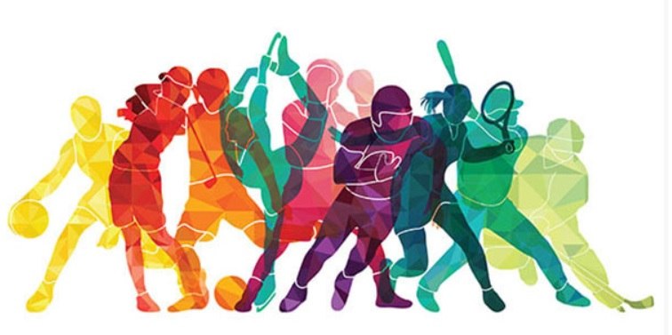 Dibujo de personas practicando diversos deportes
