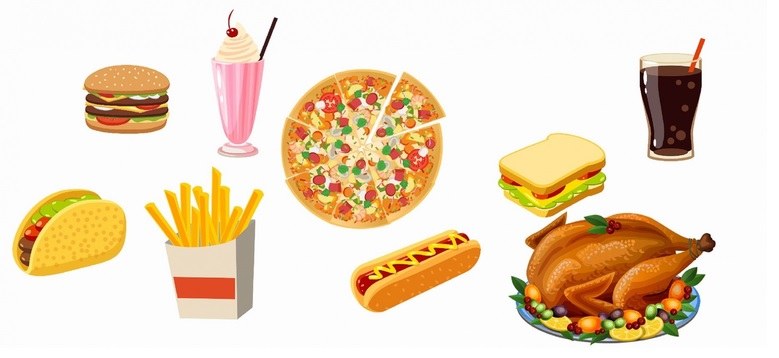 Surtido de alimentos ultraprocesados