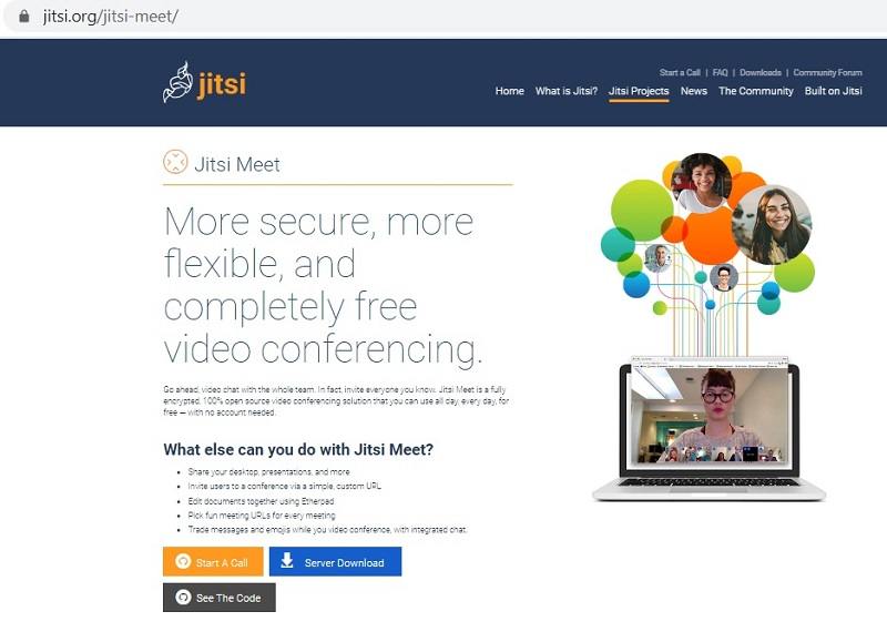 Pagina inicio Jitsi Meet