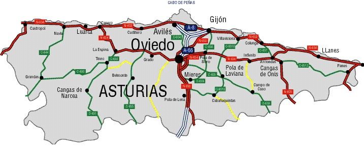 Mapa de Asturias