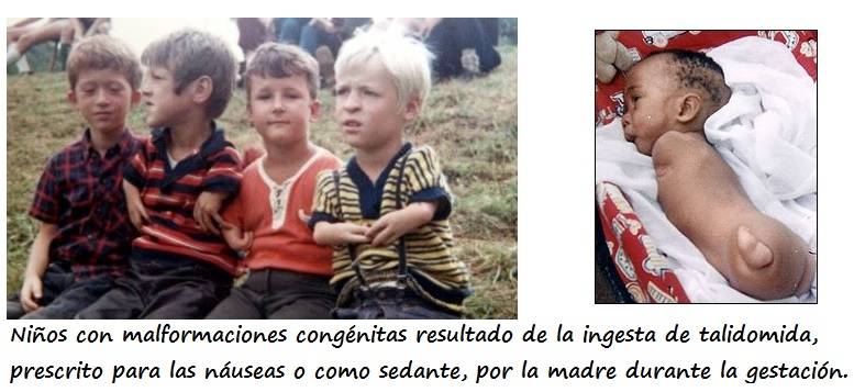 Niños con efectos teratogénicos inducidos por el consumo de talidomida por sus madres durante la gestación