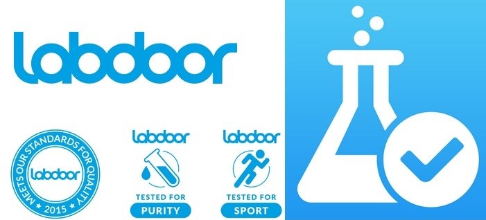 Imagen corporativa de Labdoor, sellos “cumple nuestros estándares de calidad”, “testeado por pureza” y “testeado por deportes”