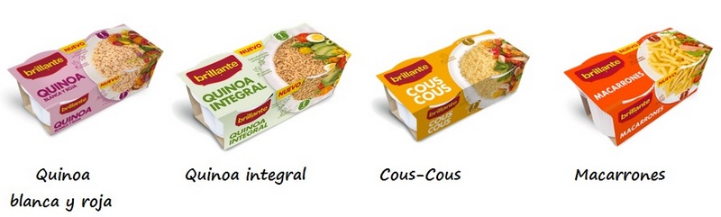 Quinoa, cous-cous y macarrones precocidos de Brillante