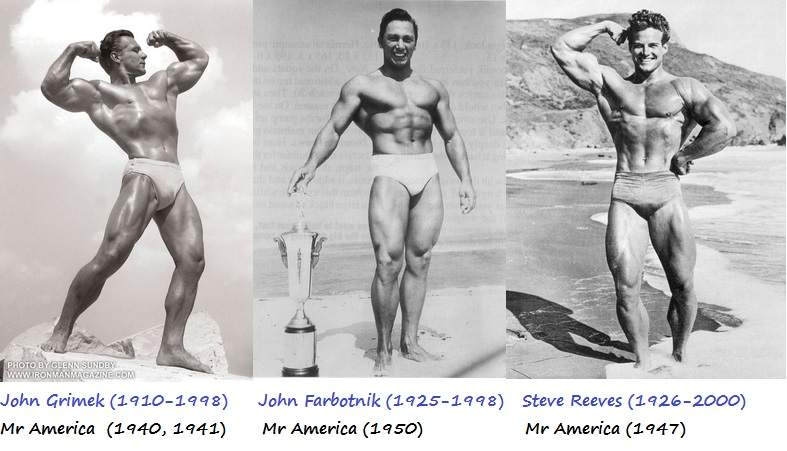 Algunos ganadores de la competición de Mr America