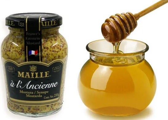 Salsa mostaza de miel Izda: Mostaza. Drcha: Miel