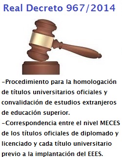 Resumen del REAL DECRETO 967/2014