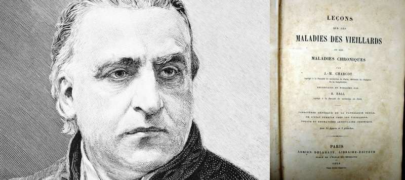 Izda: imagen de Jean-Marie Charcot. Drcha: Maladies des Vieillards