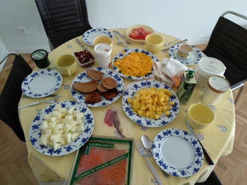 Alimentos que integran el desayuno de los D-N asturianos