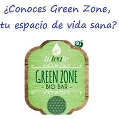 Arriba: Pregunta: ¿Conoces Green Zone, tu espacio de vida sana? y debajo imagen corporativa de Green Zone