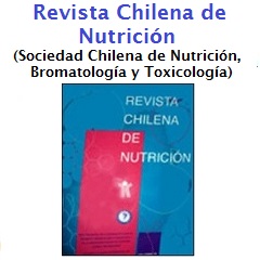 Título en parte superior de la revista científica “Revista Chilena de Nutrición” e imagen en parte inferior de la portada de dicha revista