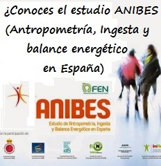 Texto en porción superior: ¿Conoces el estudio ANIBES (Antropometría, Ingesta y Balance Energético en España)? y logotipo en la zona inferior del estudio ANIBES